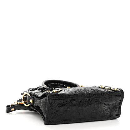Balenciaga Agneau Classic Gold Hardware Mini City Black 4 of 10