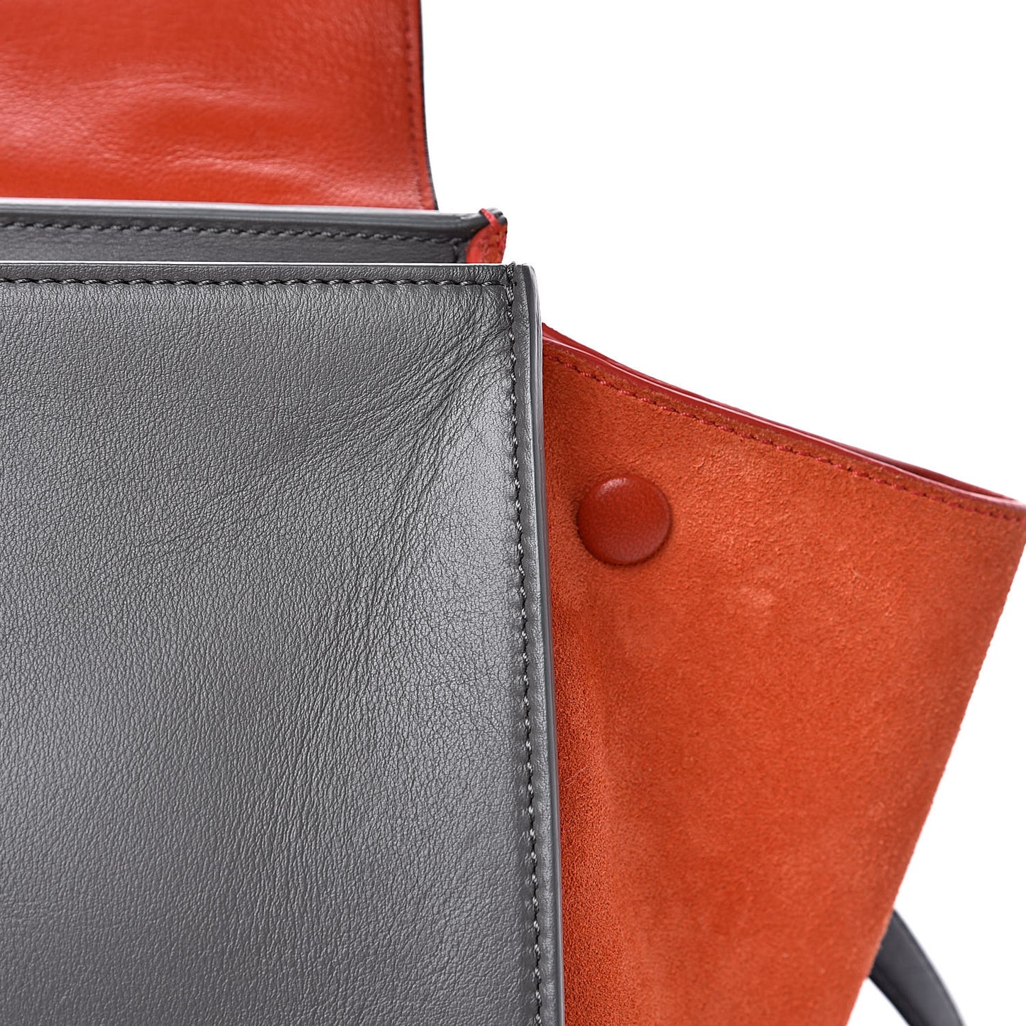 Smooth Calfskin Suede Medium Tri-Color Trapeze Flamingo