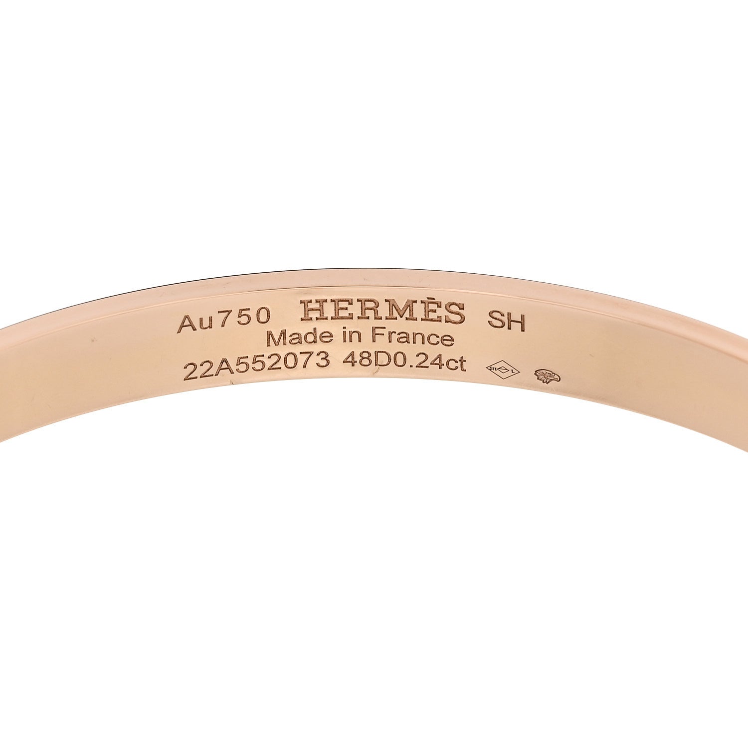 Hermes 18K Rose Gold Diamond PM Collier De Chien Bracelet SH 3 of 3