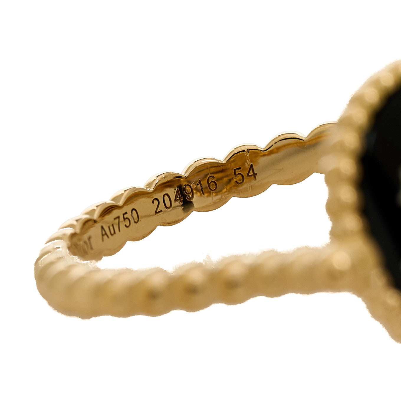 18K Yellow White Gold Diamond Black Onyx Mother of Pearl Rose Celeste Ring 54 6.75