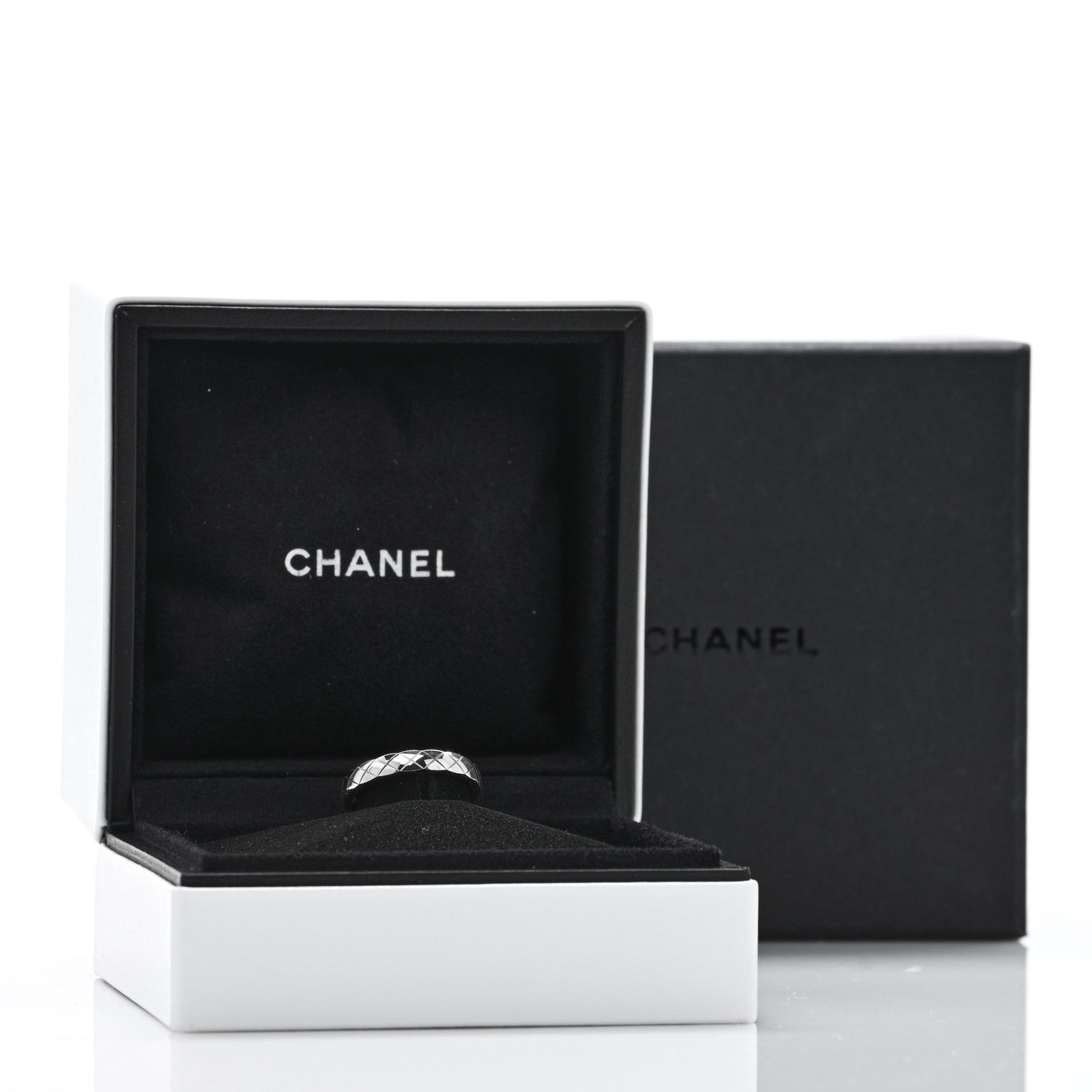 Chanel 18K White Gold Mini Coco Crush Ring 52 6 5 of 5