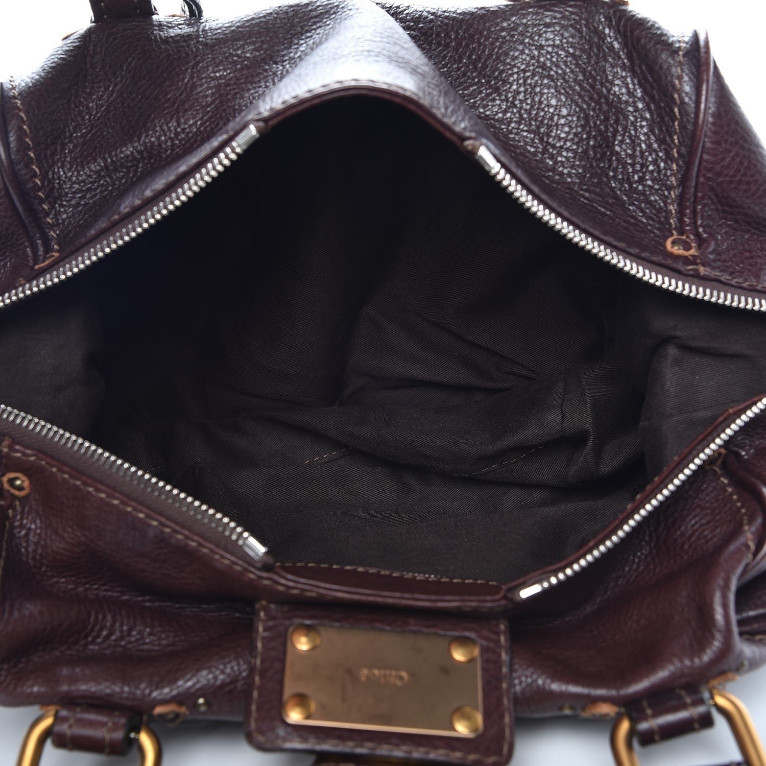 Chloe Calfskin Paddington Front Pocket Tote Chocolate 5 of 14