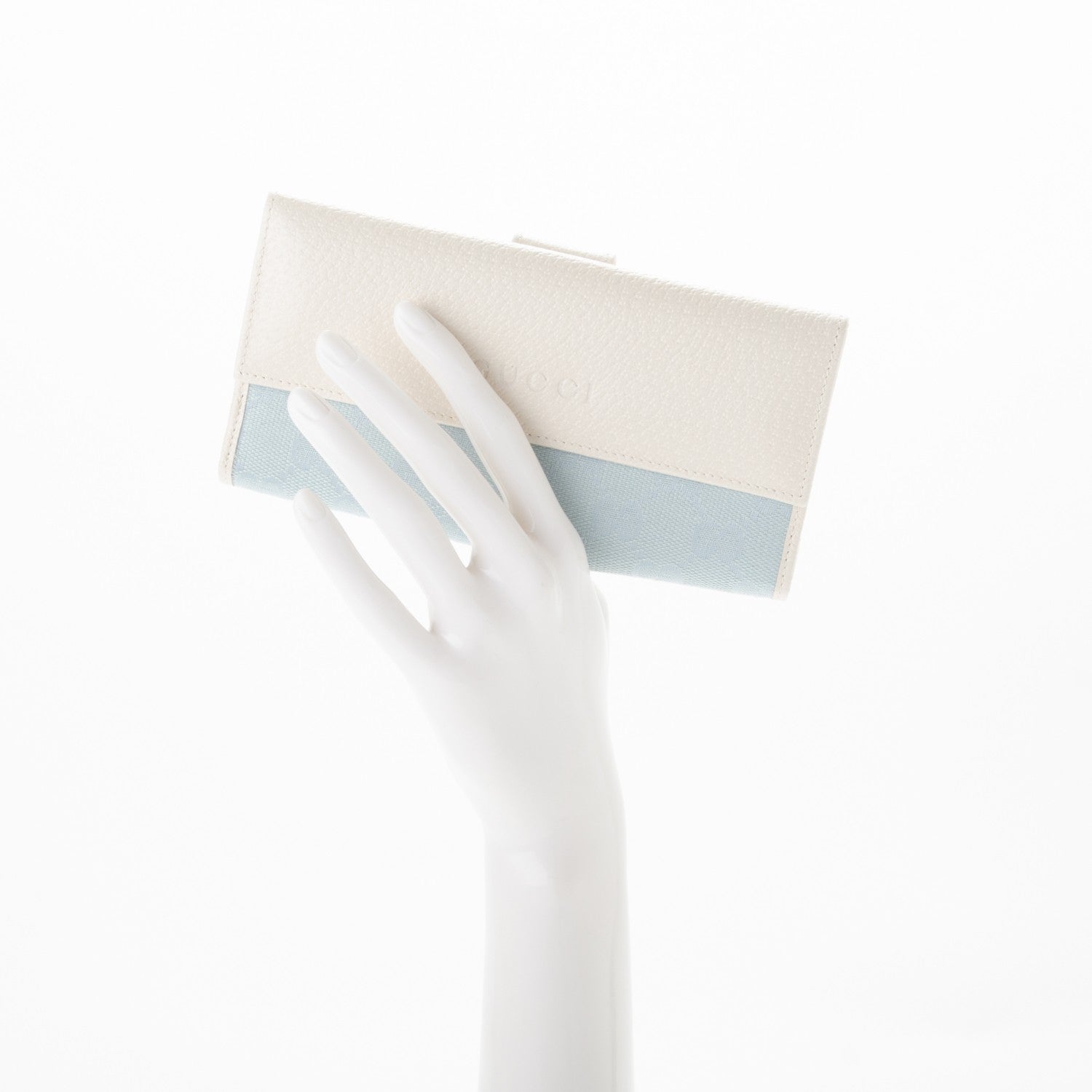 Gucci Monogram Calfskin Continental Flap Wallet Off White Blue 2 of 7