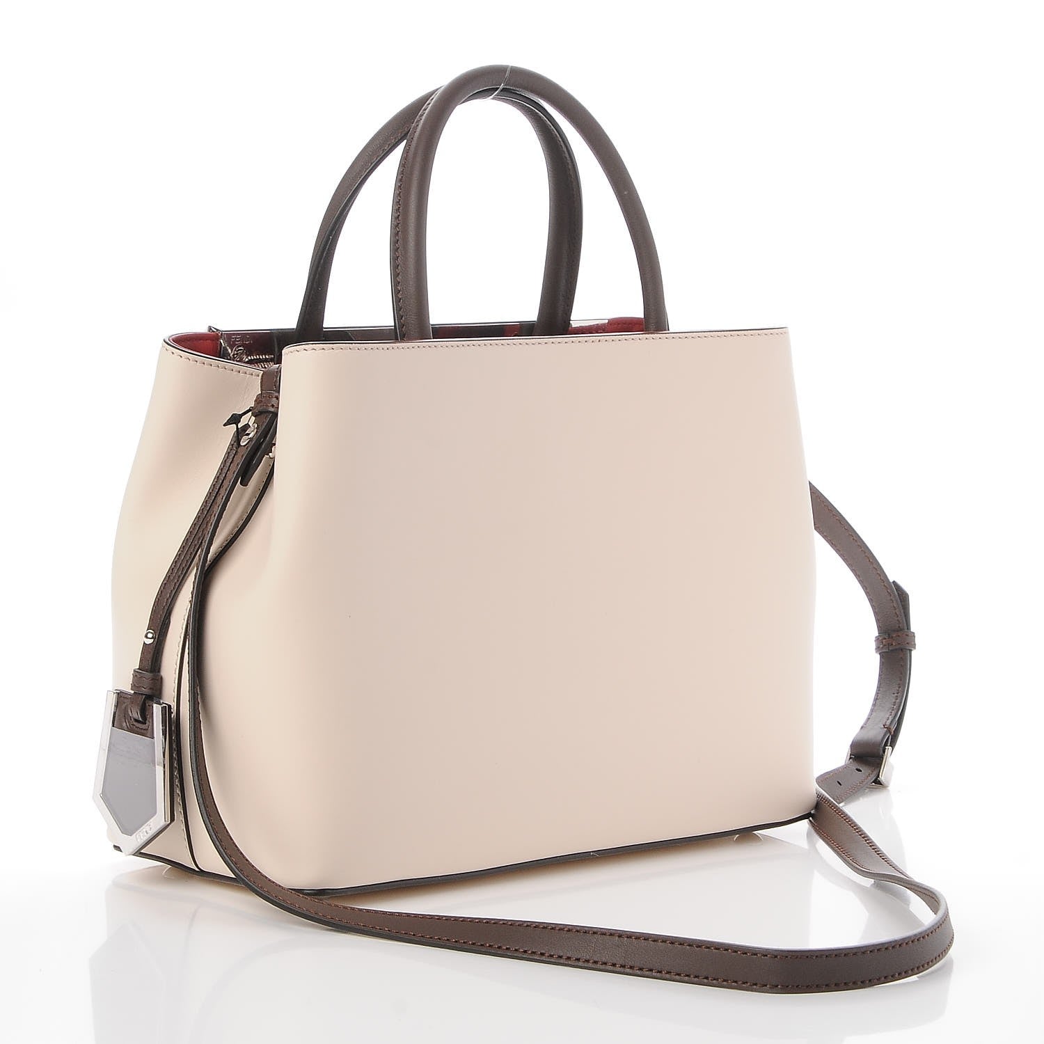 Fendi Vitello Baltico Dolce Studded Petite 2Jours Tote Camelia Moresco Multicolor 4 of 7
