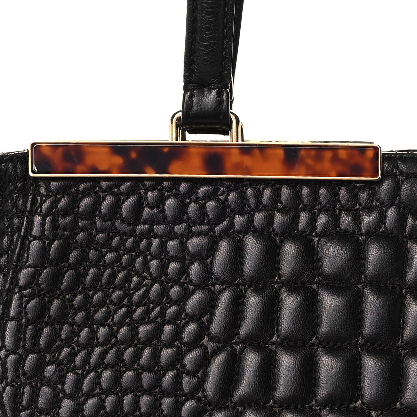 Nappa Crocodile Trapuntata Large 3Jours Tote Black