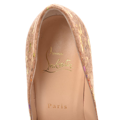 Christian Louboutin Cork Lame Pigalle Follies 100 Pumps 38 Multicolor 7 of 9