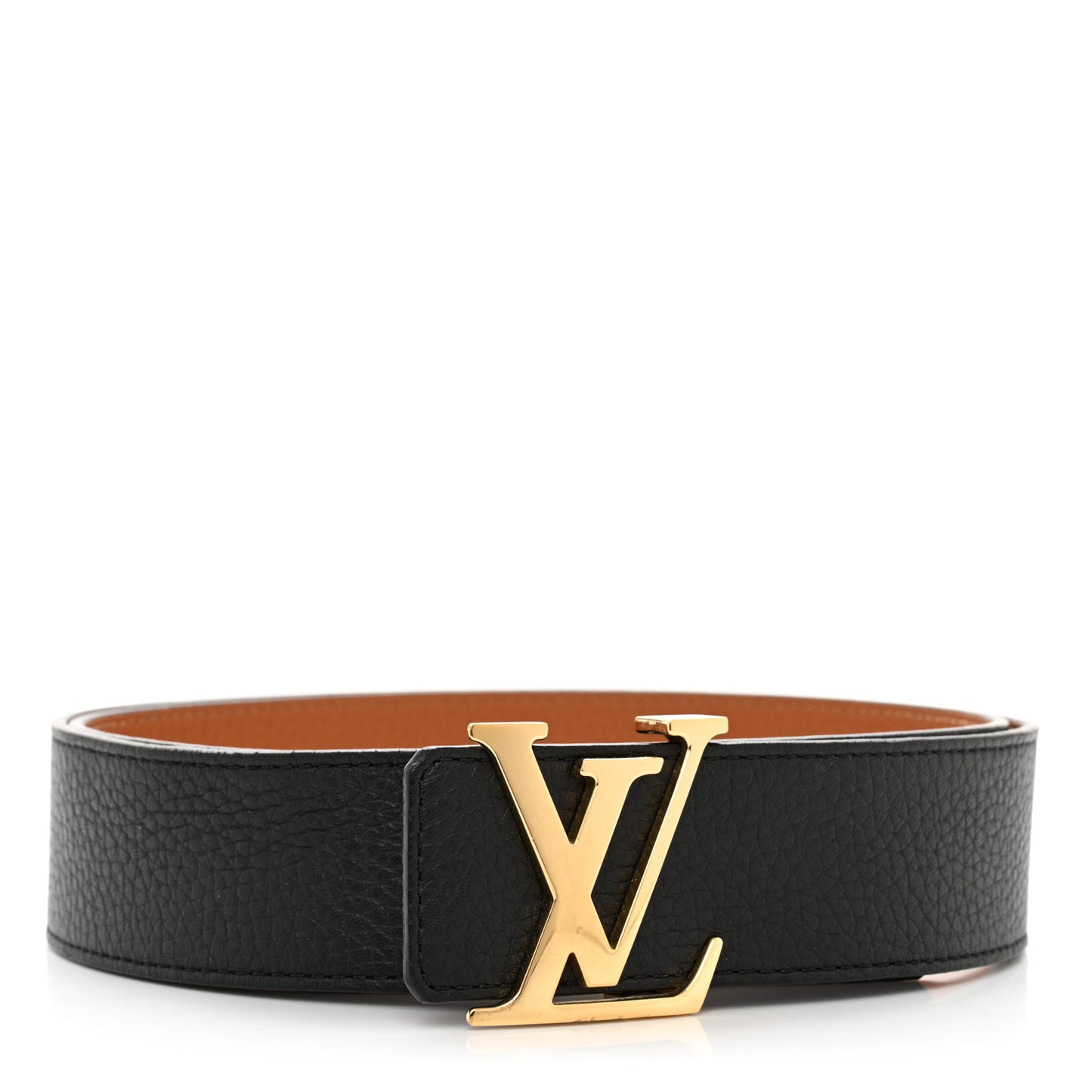 Taurillon Calfskin 30mm LV Initiales Reversible Belt 95 38 Black