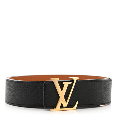 Louis Vuitton Taurillon Calfskin 30mm LV Initiales Reversible Belt 95 38 Black 1 of 8