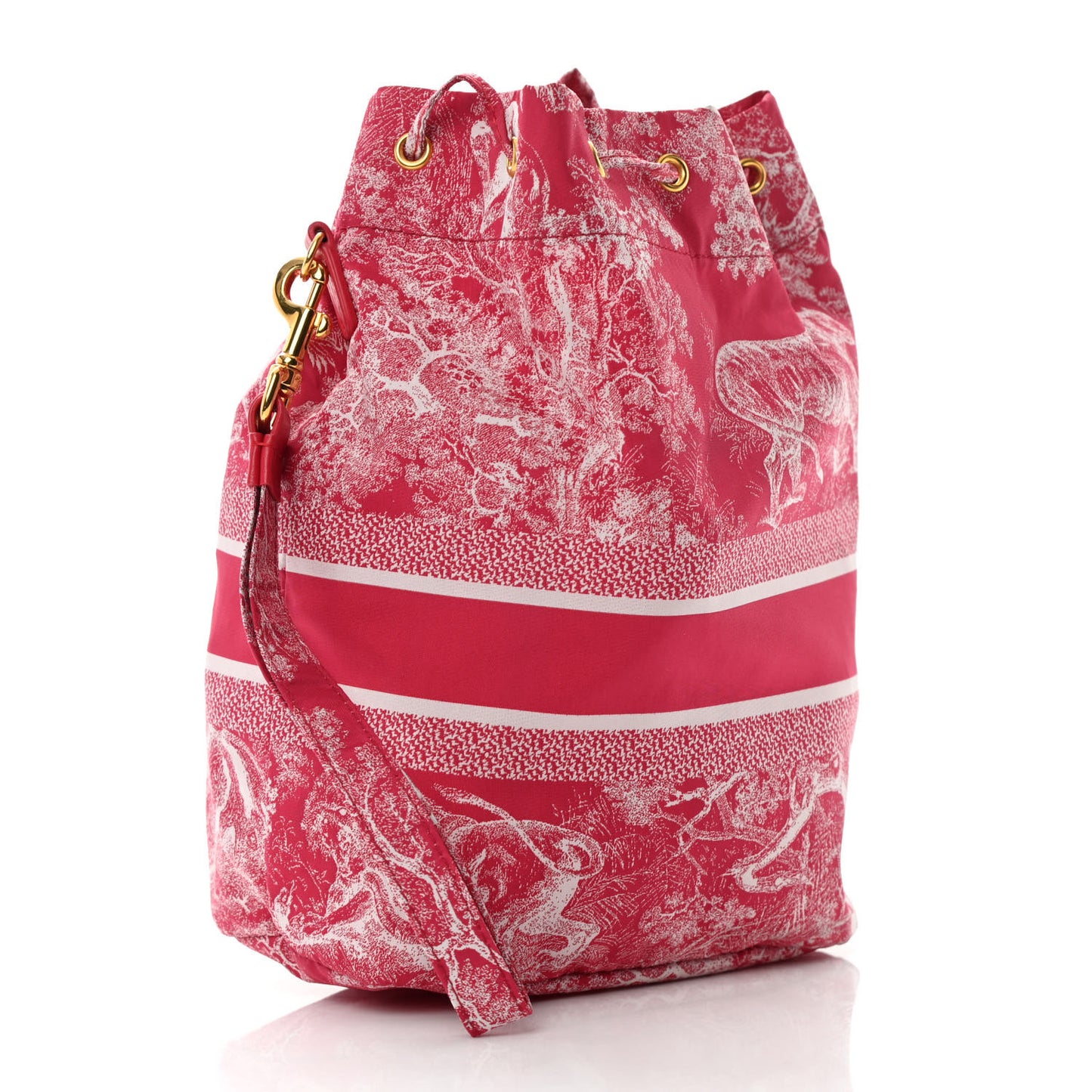 Technical Fabric Embroidered Toile De Jouy DiorTravel Pouch Fuchsia