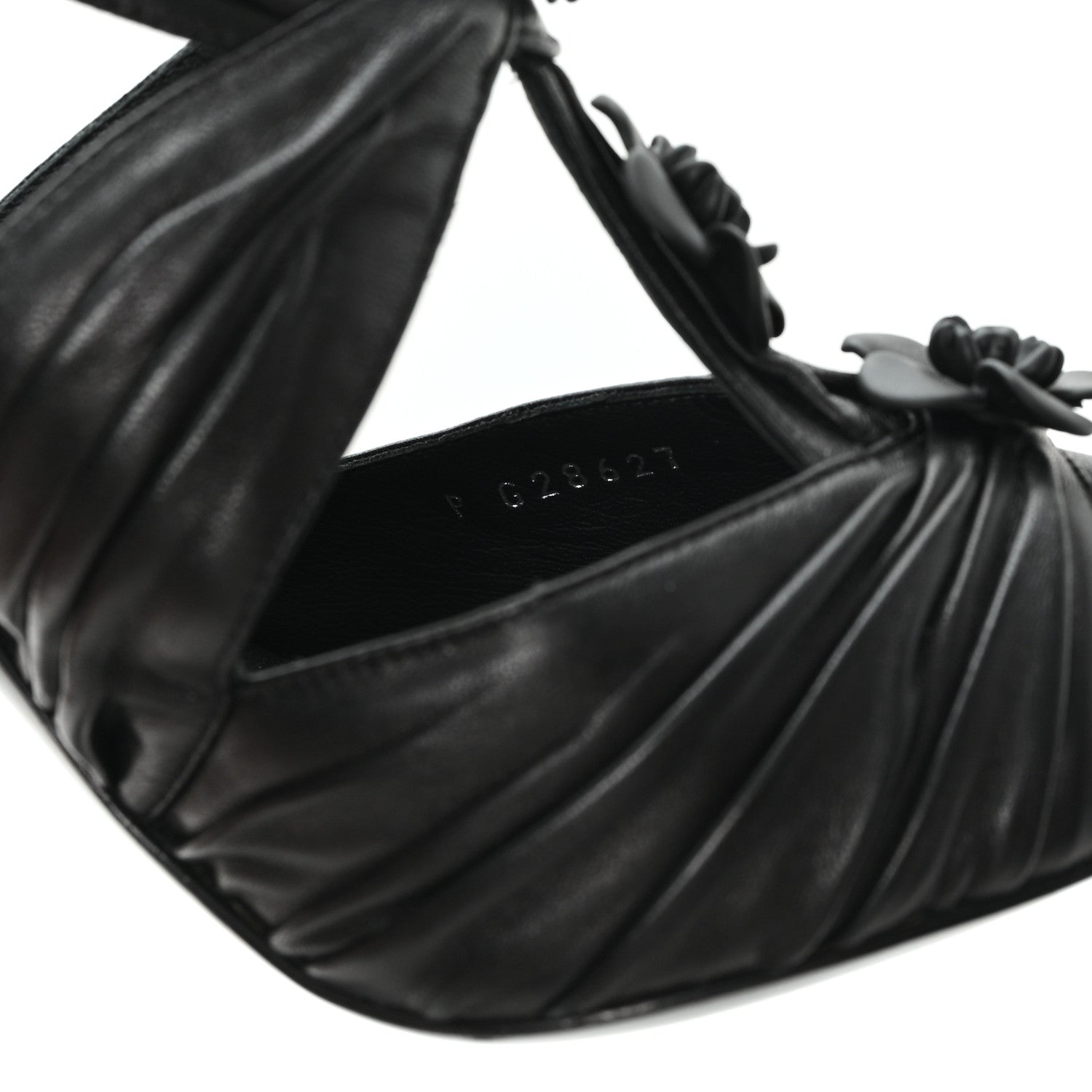 Chanel Calfskin Camellia Sandals 39.5 Black 9 of 10