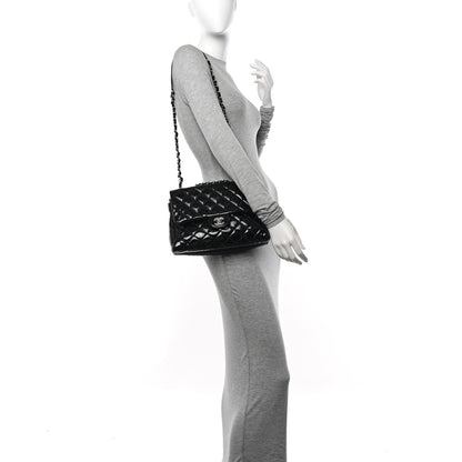 Chanel Patent Quilted Medium Rock In Rome Single Flap Black 2 of 10
