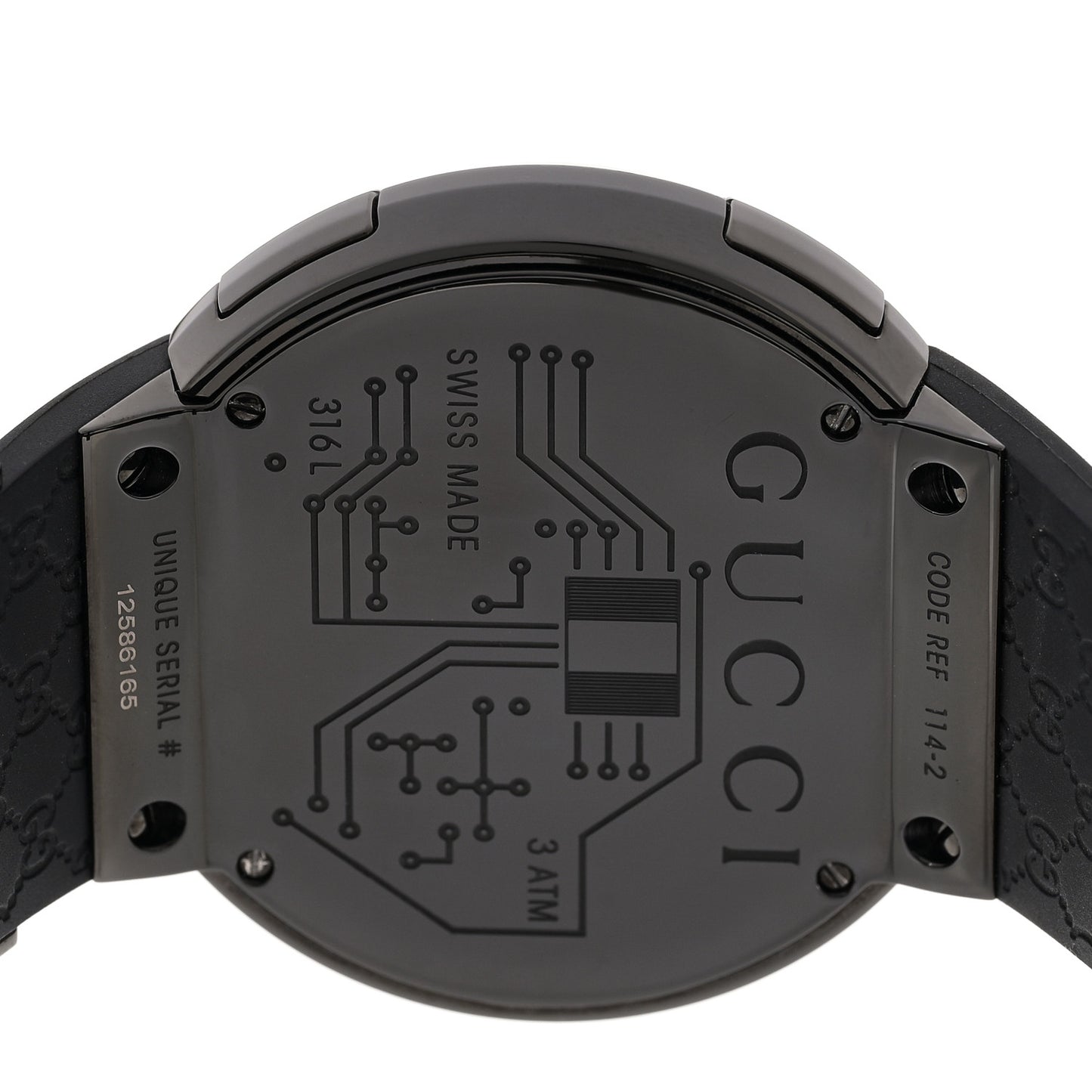 Stainless Steel Rubber 45mm Digital I-Gucci Web Watch Black
