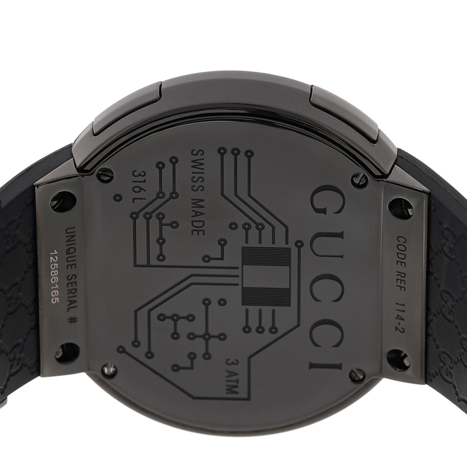 Gucci Stainless Steel Rubber 45mm Digital I-Gucci Web Watch Black 4 of 5