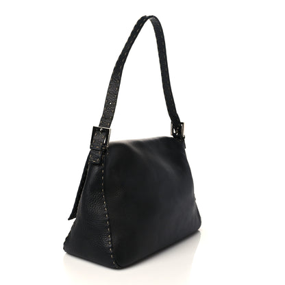 Fendi Calfskin Romano Selleria Forever Mama Baguette Black 2 of 5