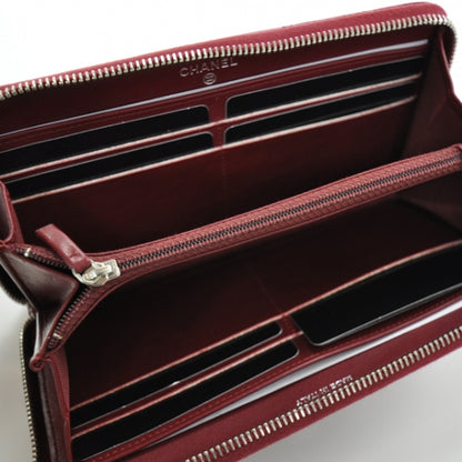 Chanel Patent Quilted Zip Around Wallet Red 5 of 8