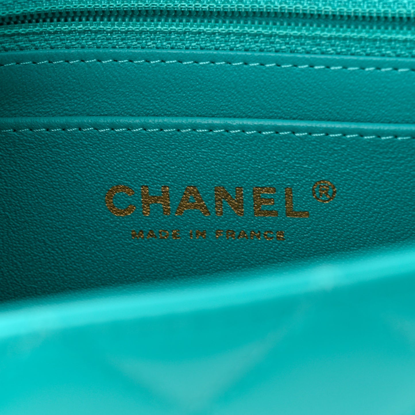 Lambskin Quilted Mini Rectangular Flap Turquoise