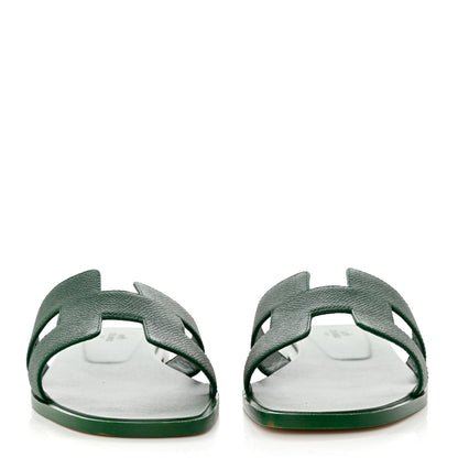 Hermes Epsom Oran Sandals 39 Vert Cactus 2 of 9