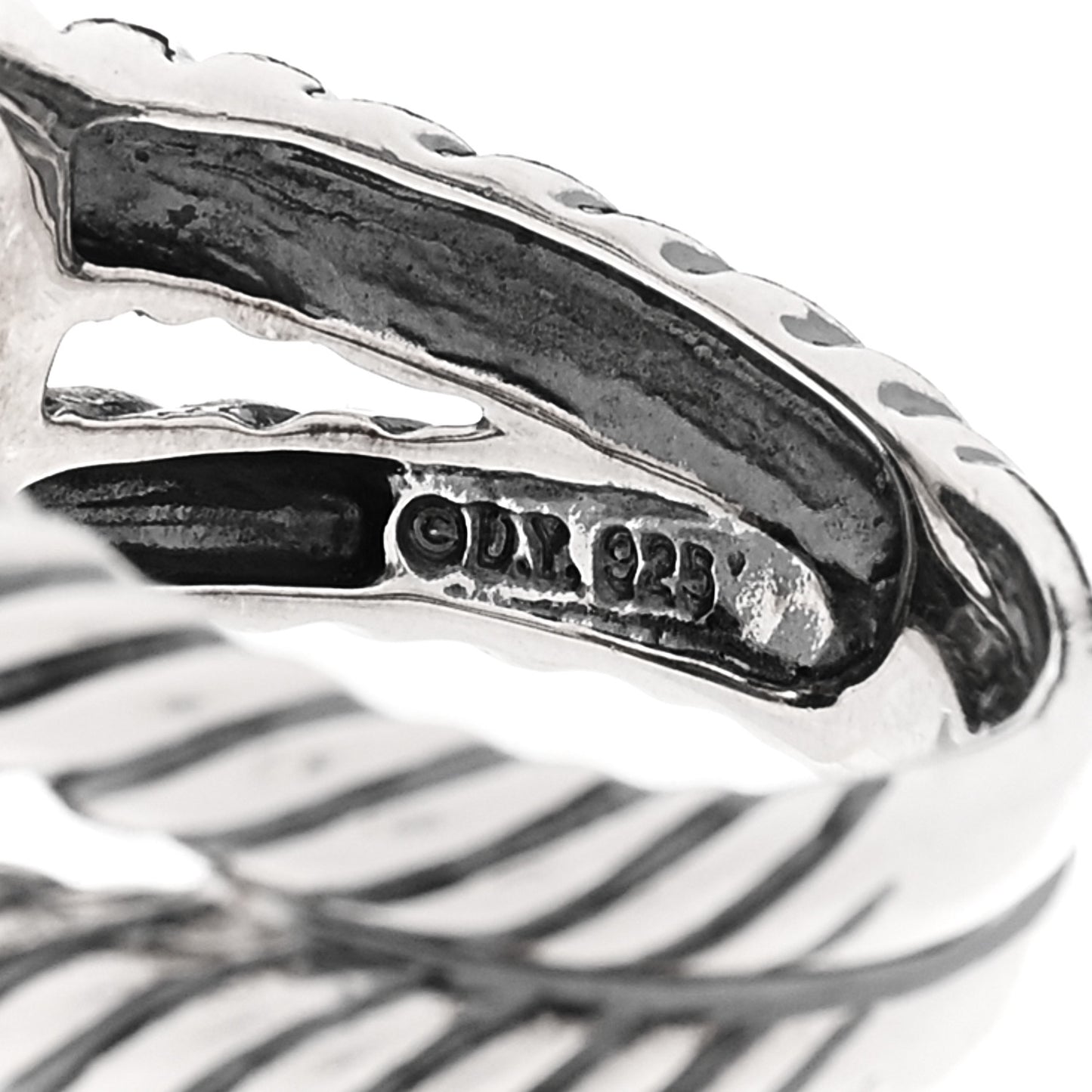 Sterling Silver Diamond Hematite 11mm Albion Ring 51 5.75