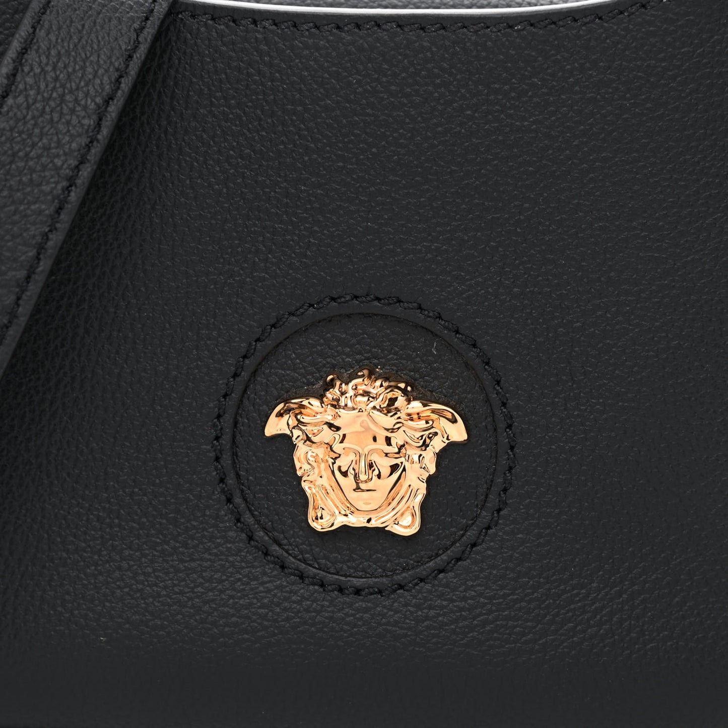 Calfskin La Medusa Small Hobo Crossbody Black