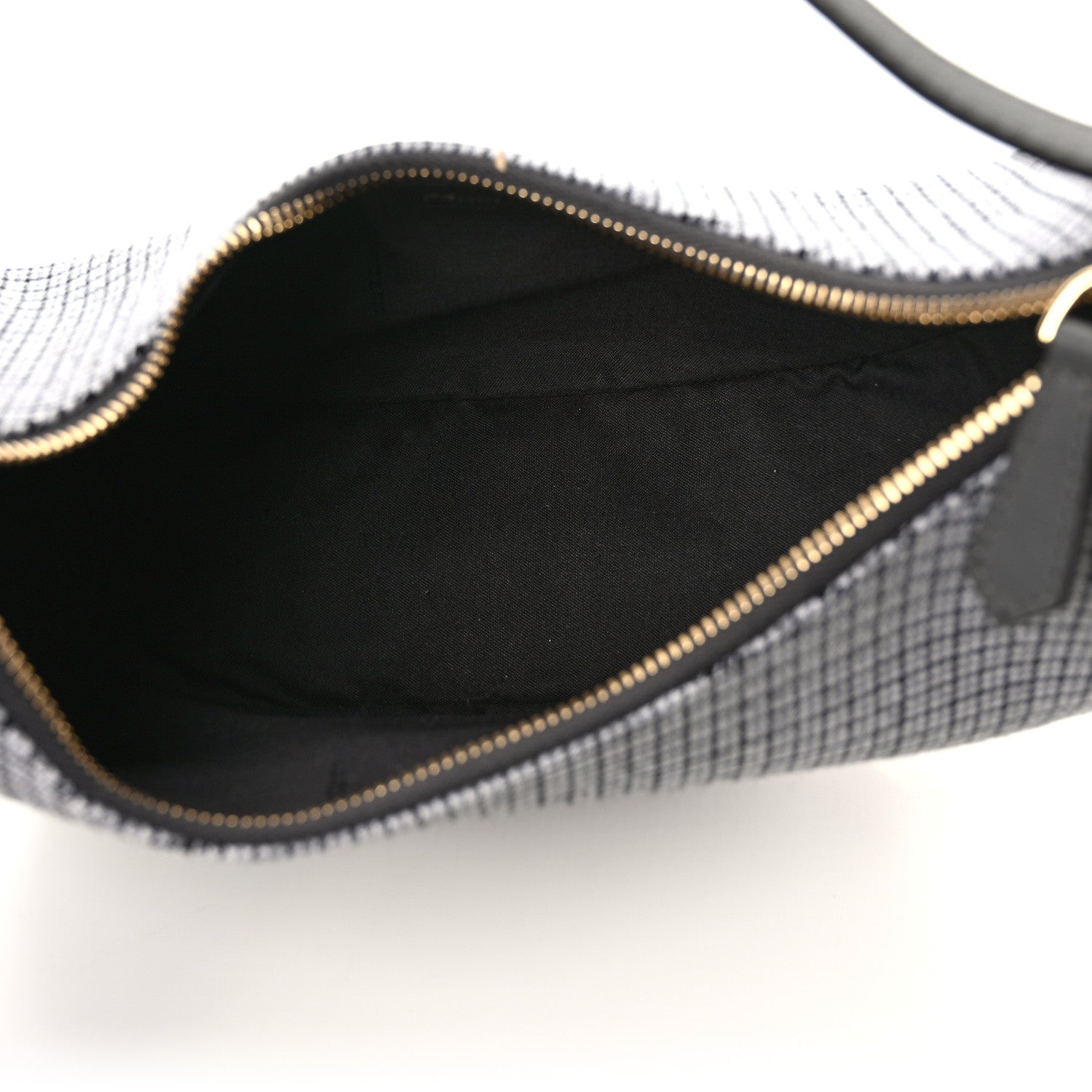 Fendi Wool Vitello Grace Small Houndstooth Small Fendigraphy Hobo Bag Grigio Anthracite 5 of 9