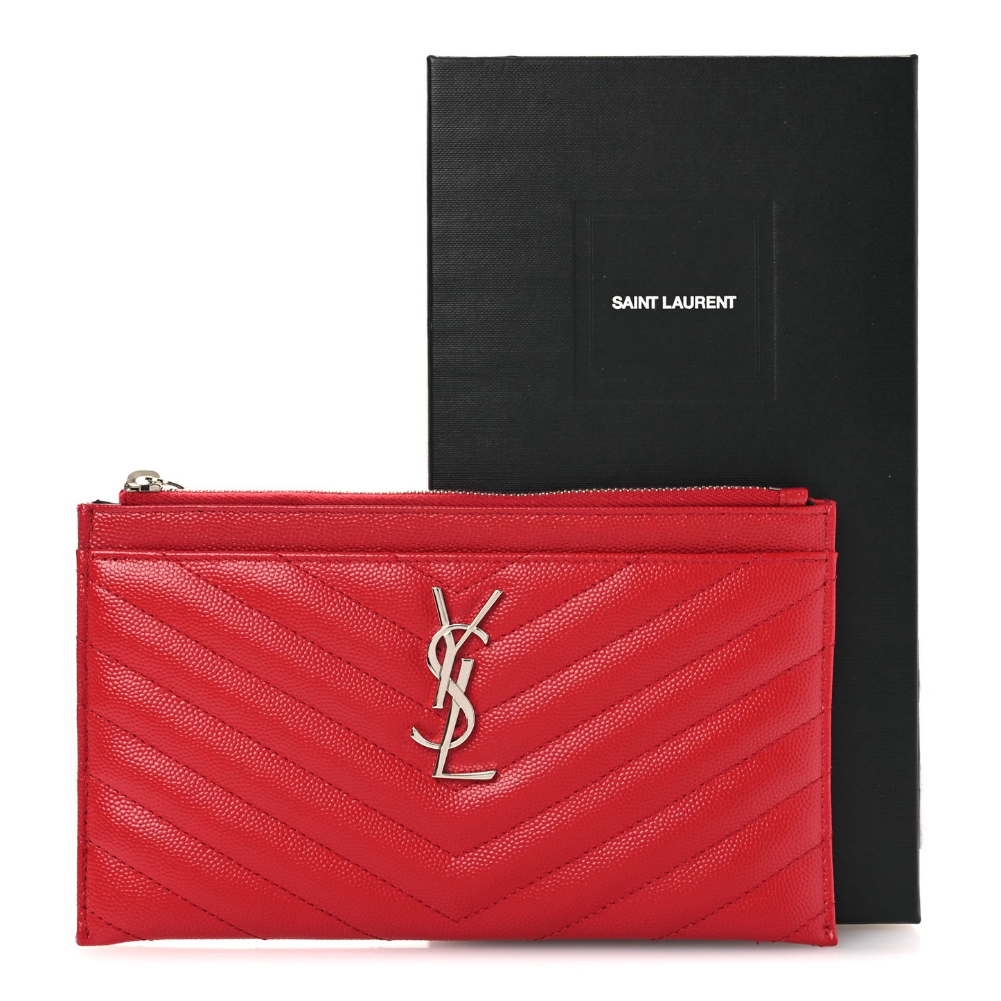 Grain De Poudre Chevron Monogram Bill Pouch Rouge Eros
