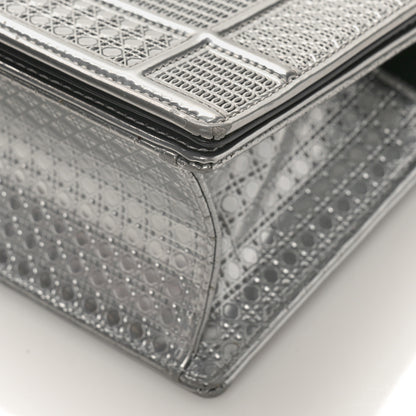 Christian Dior Metallic Patent Micro-Cannage Small Diorama Flap Bag Silver 8 of 14