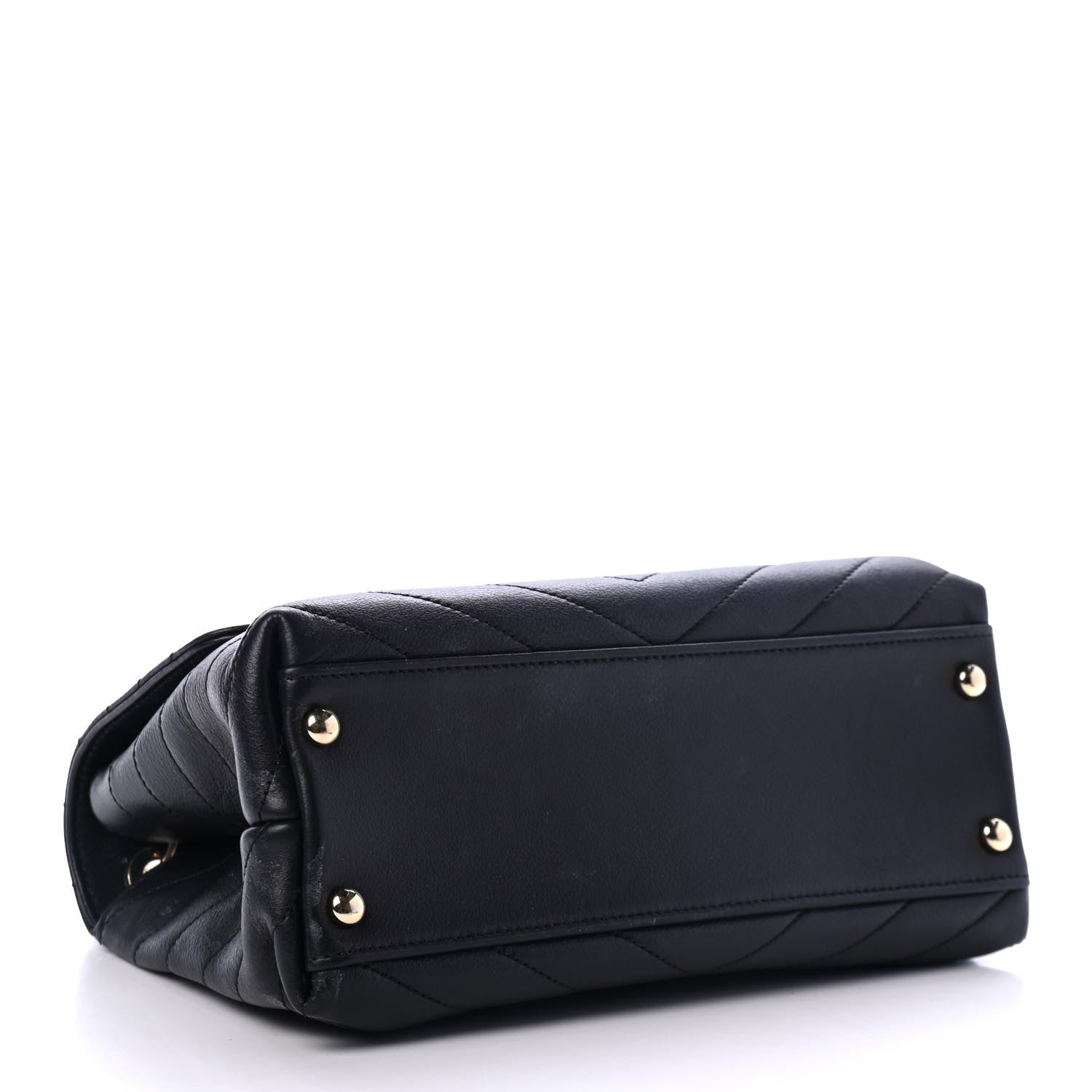 Chanel Grained Calfskin Small Chevron Chic Top Handle Flap Black 3 of 5