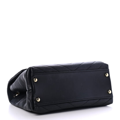 Chanel Grained Calfskin Small Chevron Chic Top Handle Flap Black 3 of 5