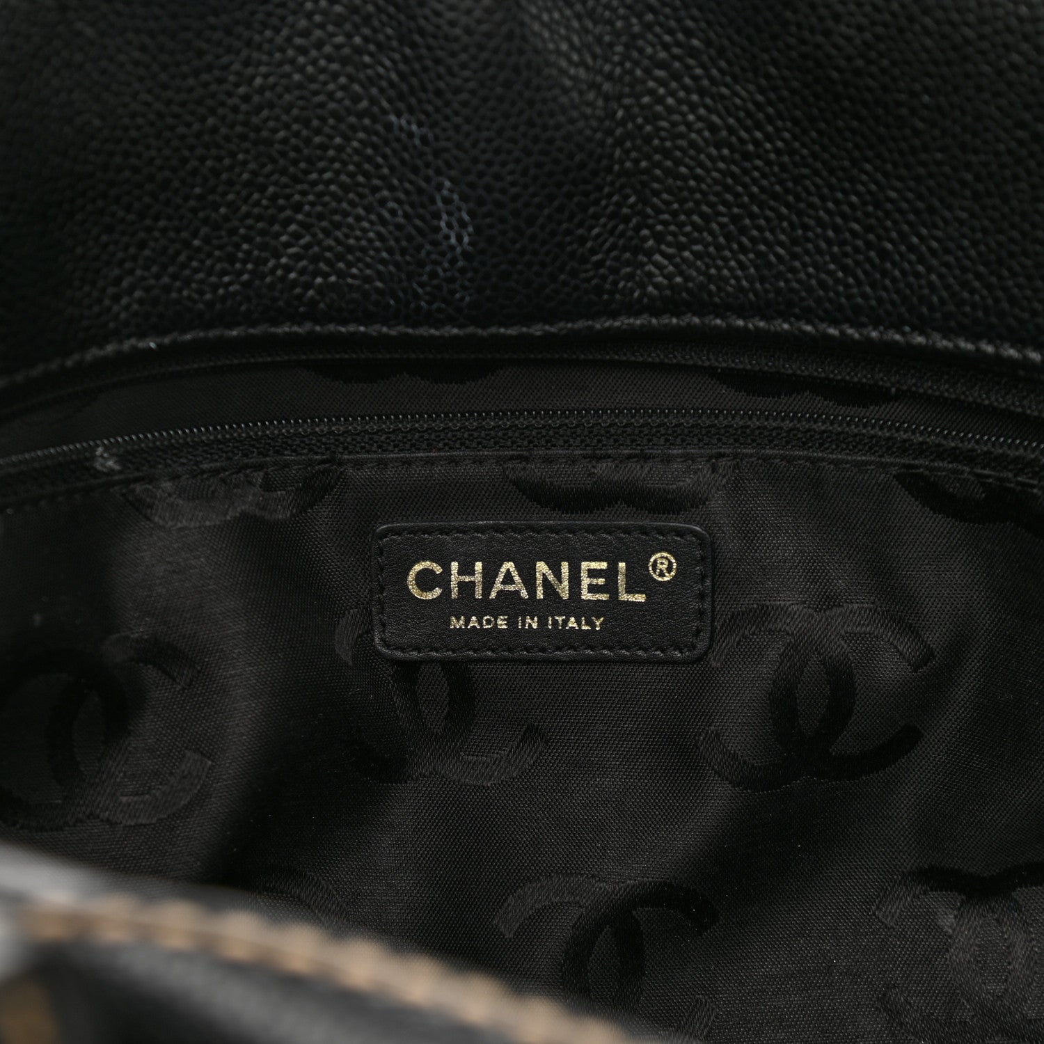 Chanel Caviar CC Stitched Small Tote Black 6 of 12