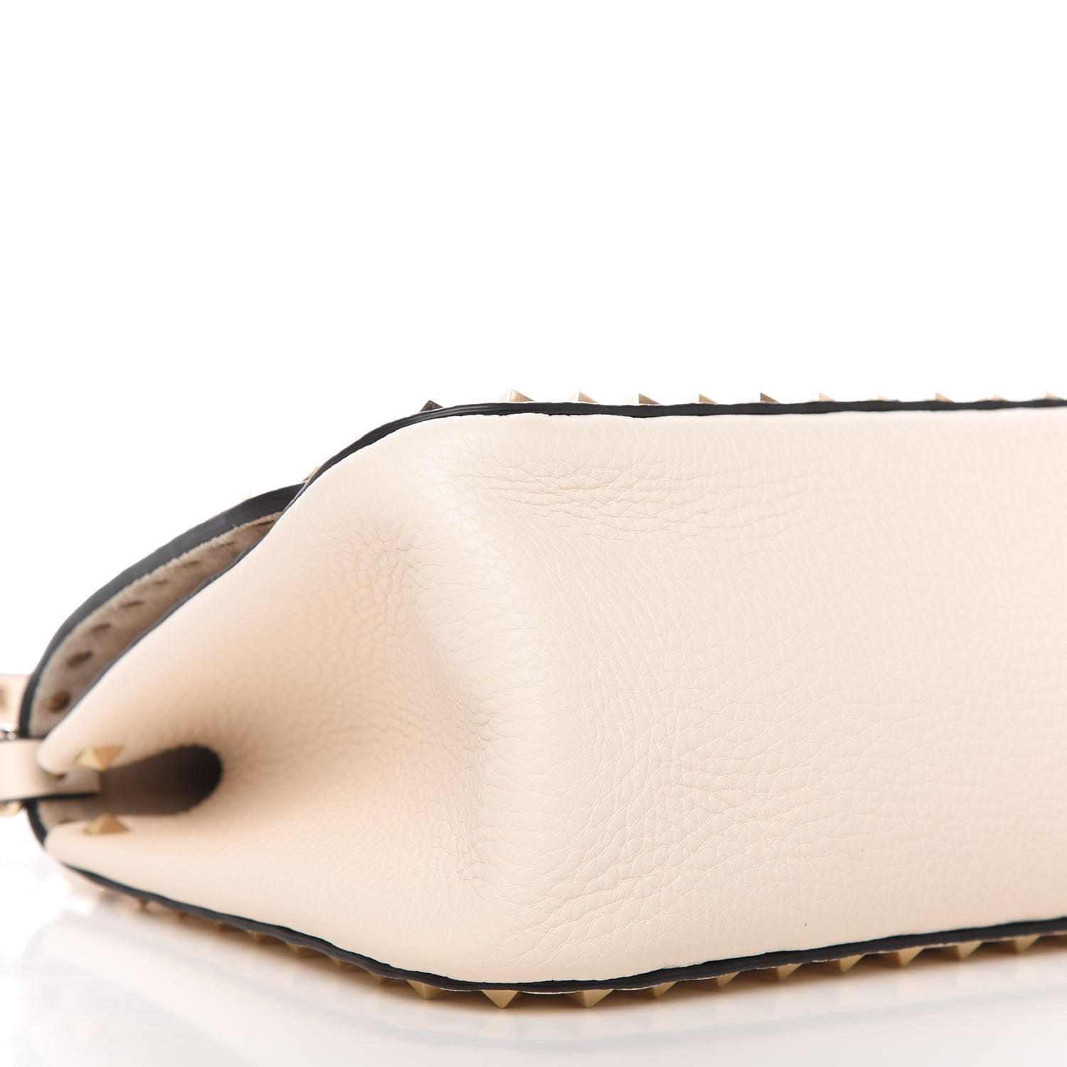 Valentino Garavani Grained Calfskin Large Rockstud Top Handle Flap Shoulder Bag Light Ivory 6 of 11