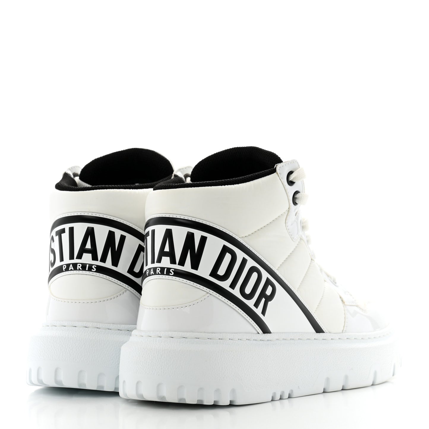 Nylon Fabric Womens D-Player High Top Sneakers 36 White Black