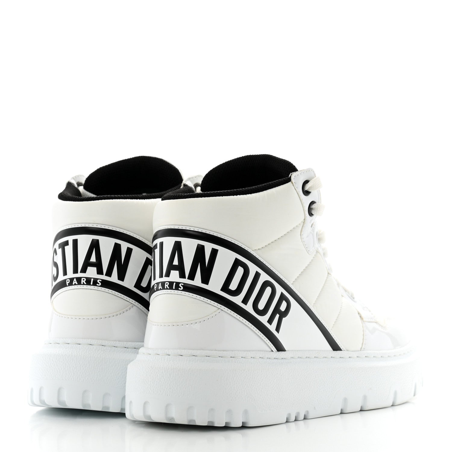 Christian Dior Nylon Fabric Womens D-Player High Top Sneakers 36 White Black 5 of 12