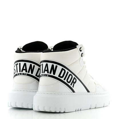 Christian Dior Nylon Fabric Womens D-Player High Top Sneakers 36 White Black 5 of 12