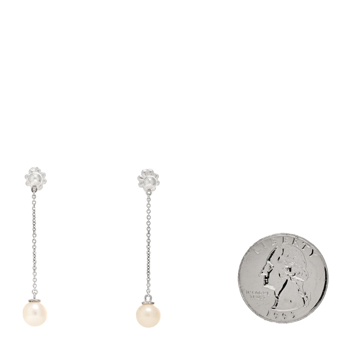 Sterling Silver Pearl Ziegfeld Drop Earrings