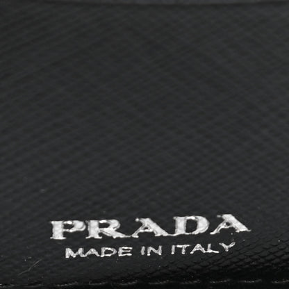Prada Saffiano Palm Tree Print Chain Wallet Black 7 of 10