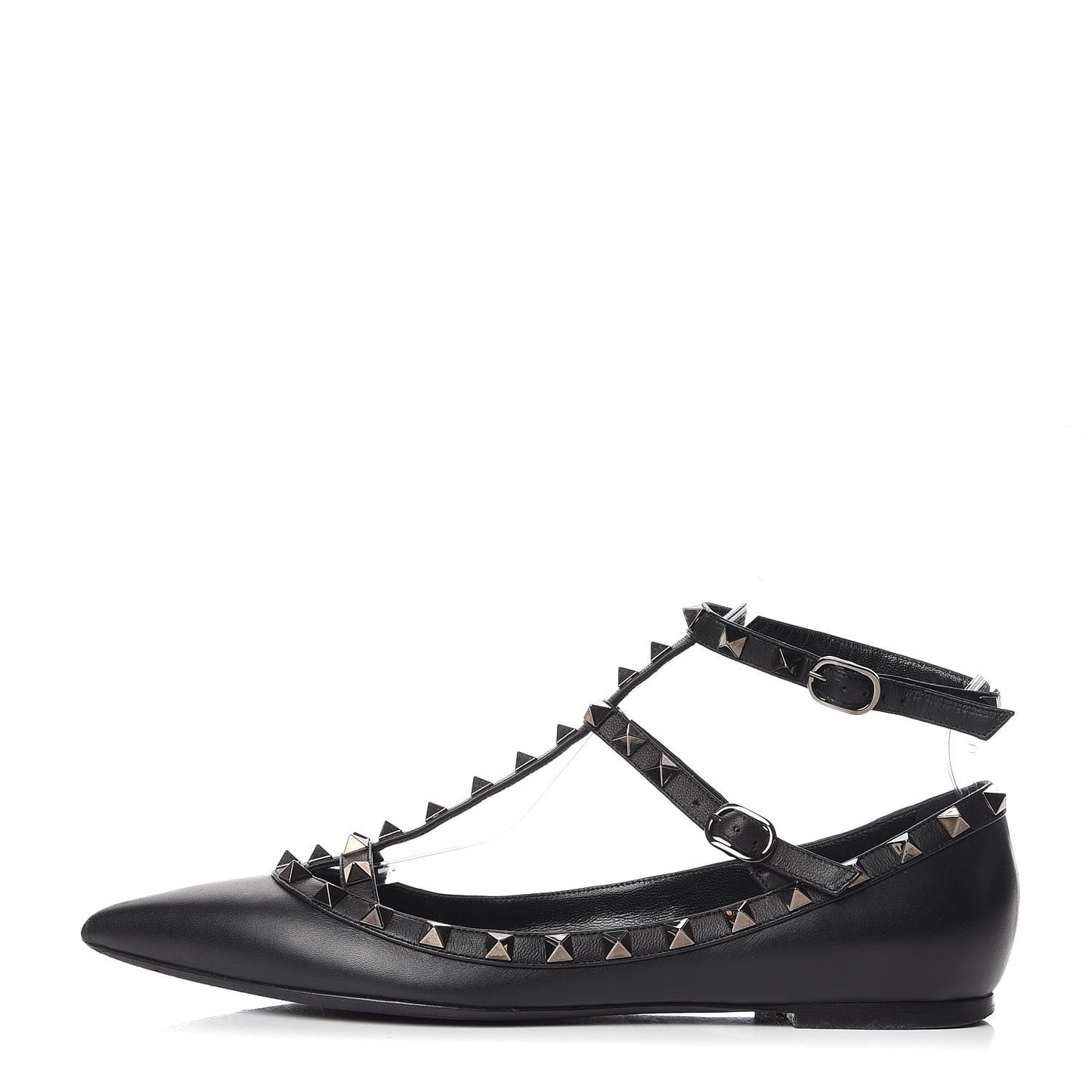 Nappa Rockstud Cage Ballerina Flats 39 Black