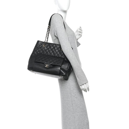 Chanel Caviar Quilted Large Flap Shopping Tote Black 2 of 11