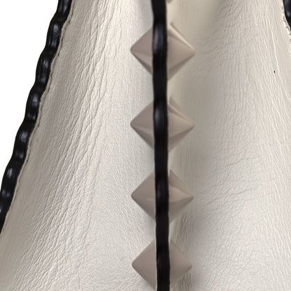 Fendi Vitello Dolce Scalloped Studded Mini 3Jours Tote White Ice Nuvola 16 of 18