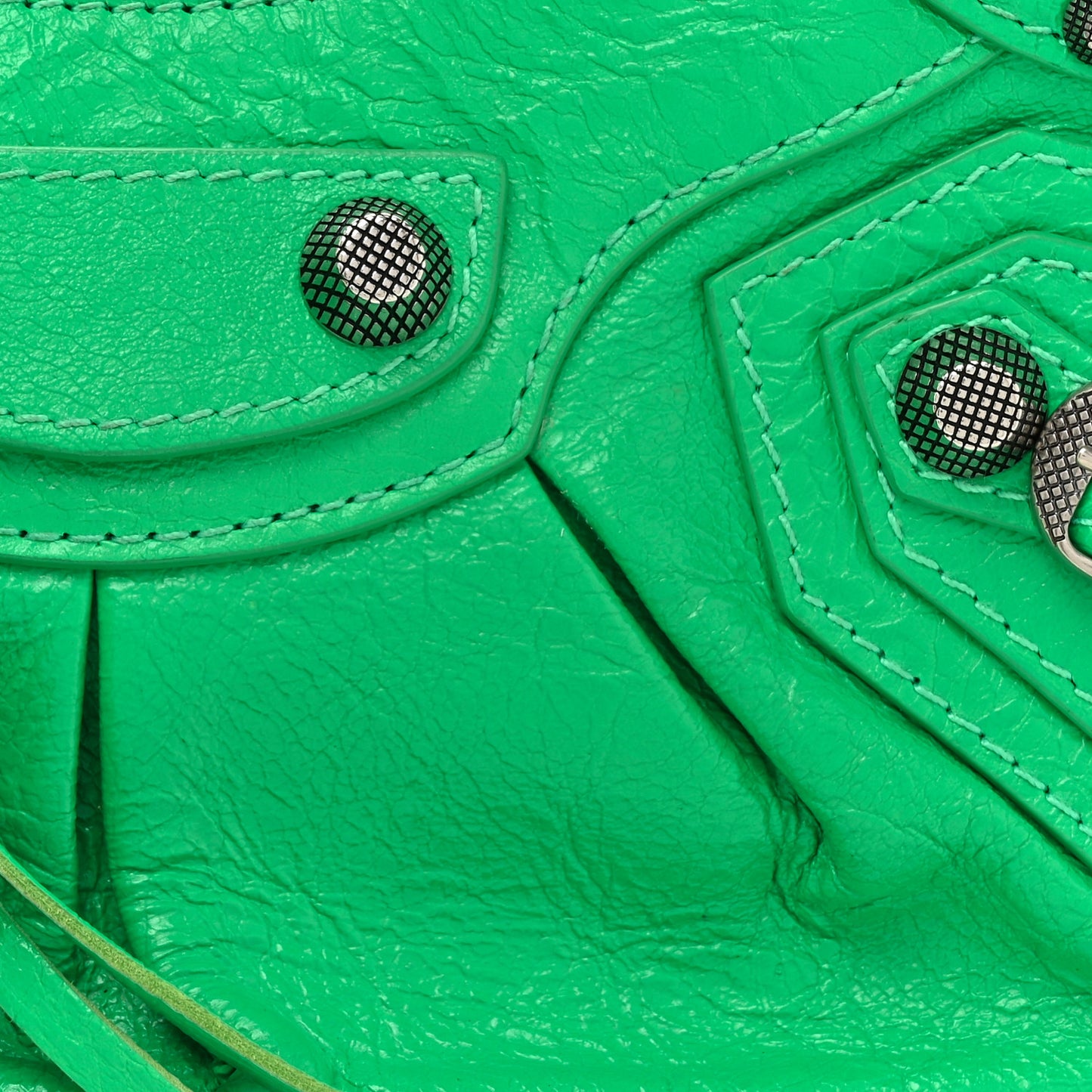 Agneau Arena Le Cagole Shoulder Bag XS Vivid Green