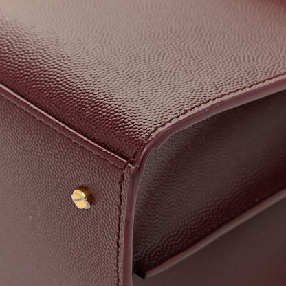 Saint Laurent Grain de Poudre Medium Classic Monogram Cassandra Top Handle Rouge Legion 11 of 19
