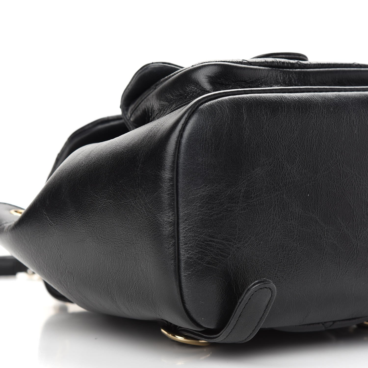 Chanel Glazed Aged Calfskin Quilted Small Duma Drawstring Backpack Black 8 of 9