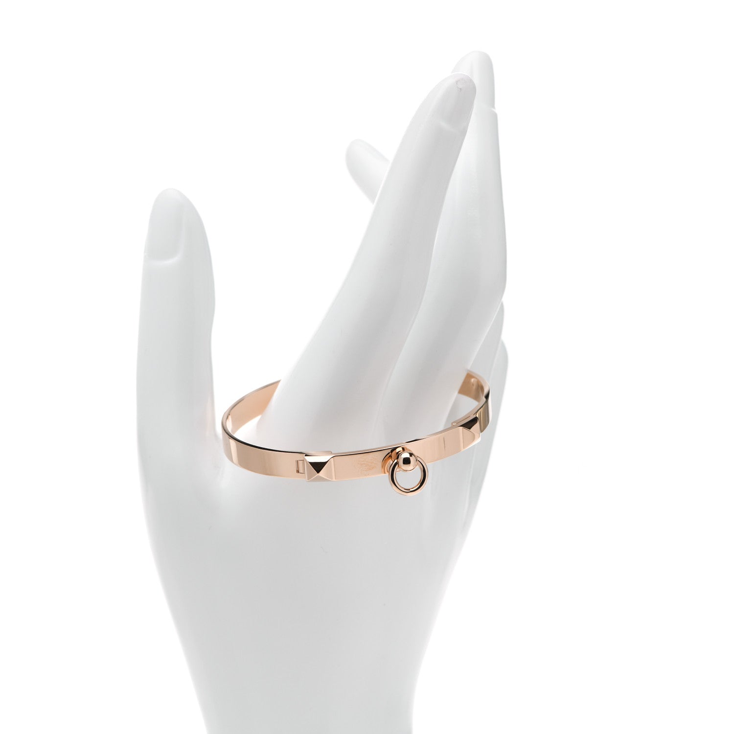 Hermes 18K Rose Gold PM Collier De Chien Bracelet SH 2 of 5