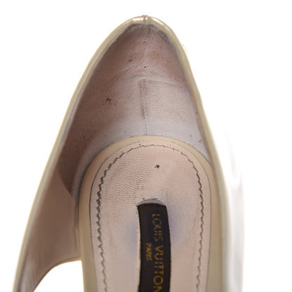 Louis Vuitton Patent Calfskin Oh Really Peep Toe Sandal Pumps 40 Ivory 11 of 18