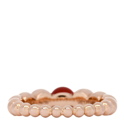 Van Cleef & Arpels 18K Rose Gold Carnelian Perlee Couleurs Variation Ring 52 6 3 of 6