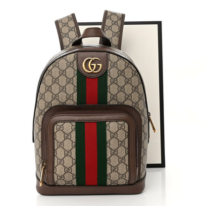 Gucci GG Supreme Monogram Calfskin Web Small Ophidia Day Backpack Beige Ebony New Acero 10 of 10