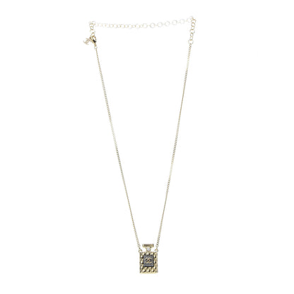Chanel Crystal Pearl Perfume Bottle CC Necklace Black Gold 3 of 6