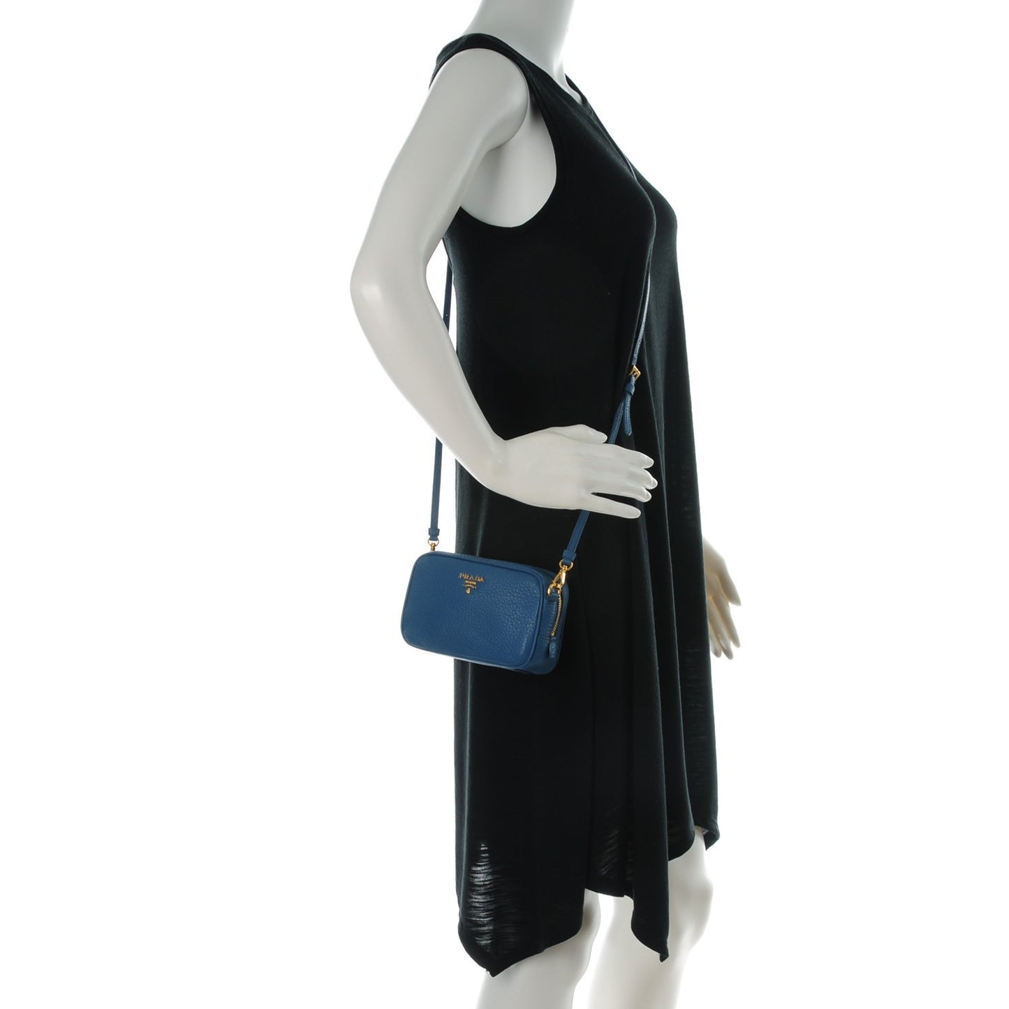 Vitello Daino Mini Camera Crossbody Cobalto
