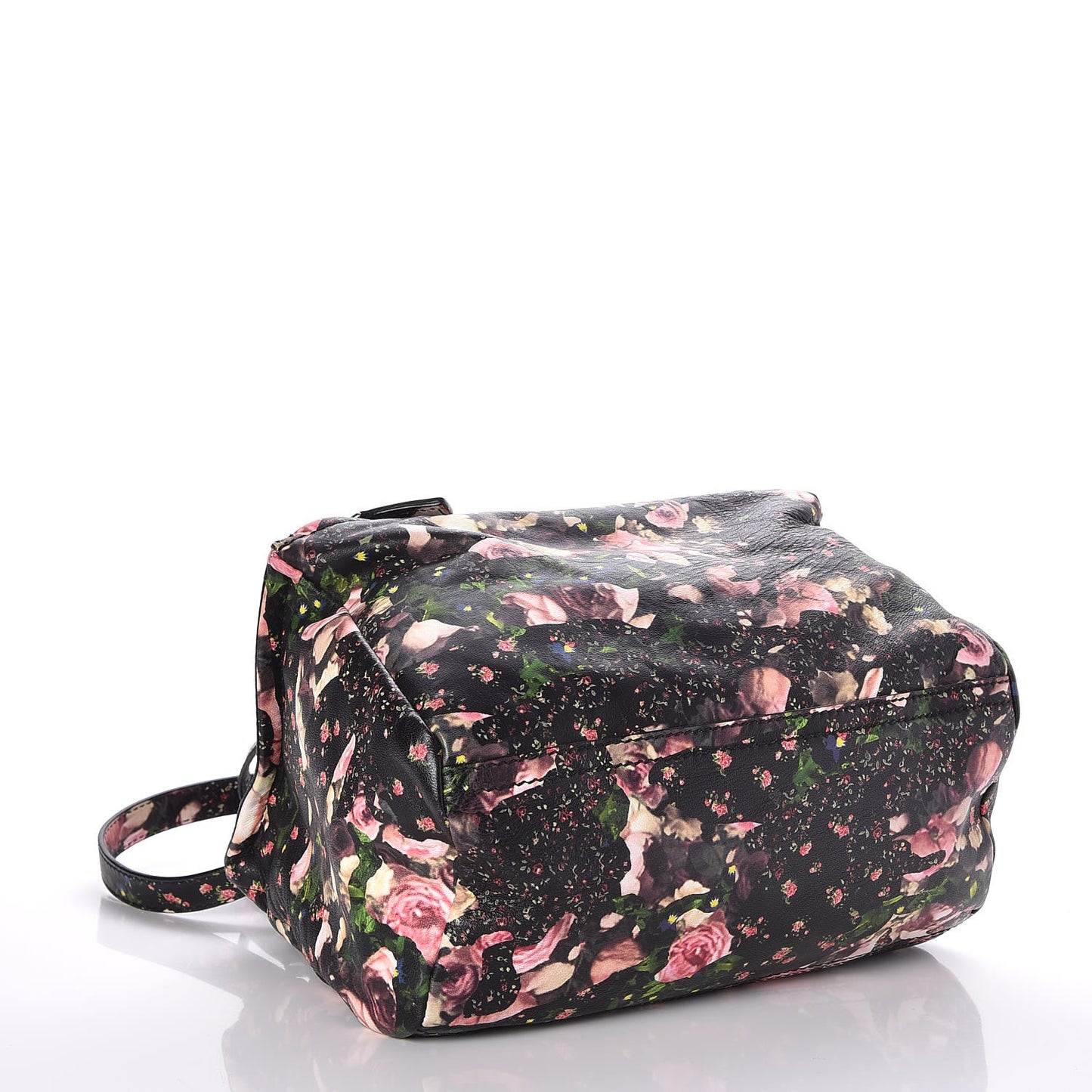 Lambskin Roses Camouflage Print Small Pandora Black