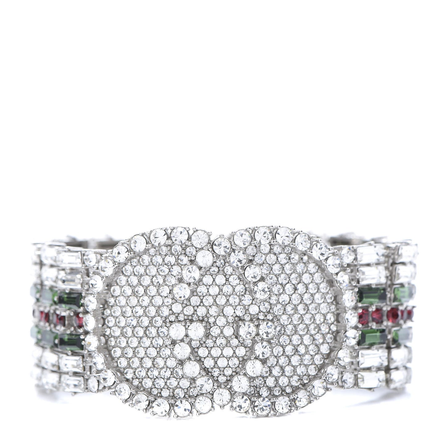 Crystals Double G Web Tennis Bracelet L Multicolor