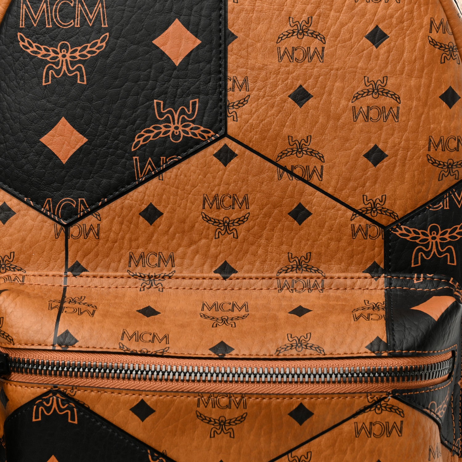 MCM Visetos Mix Munich 76 Medium Stark Backpack Cognac 10 of 12